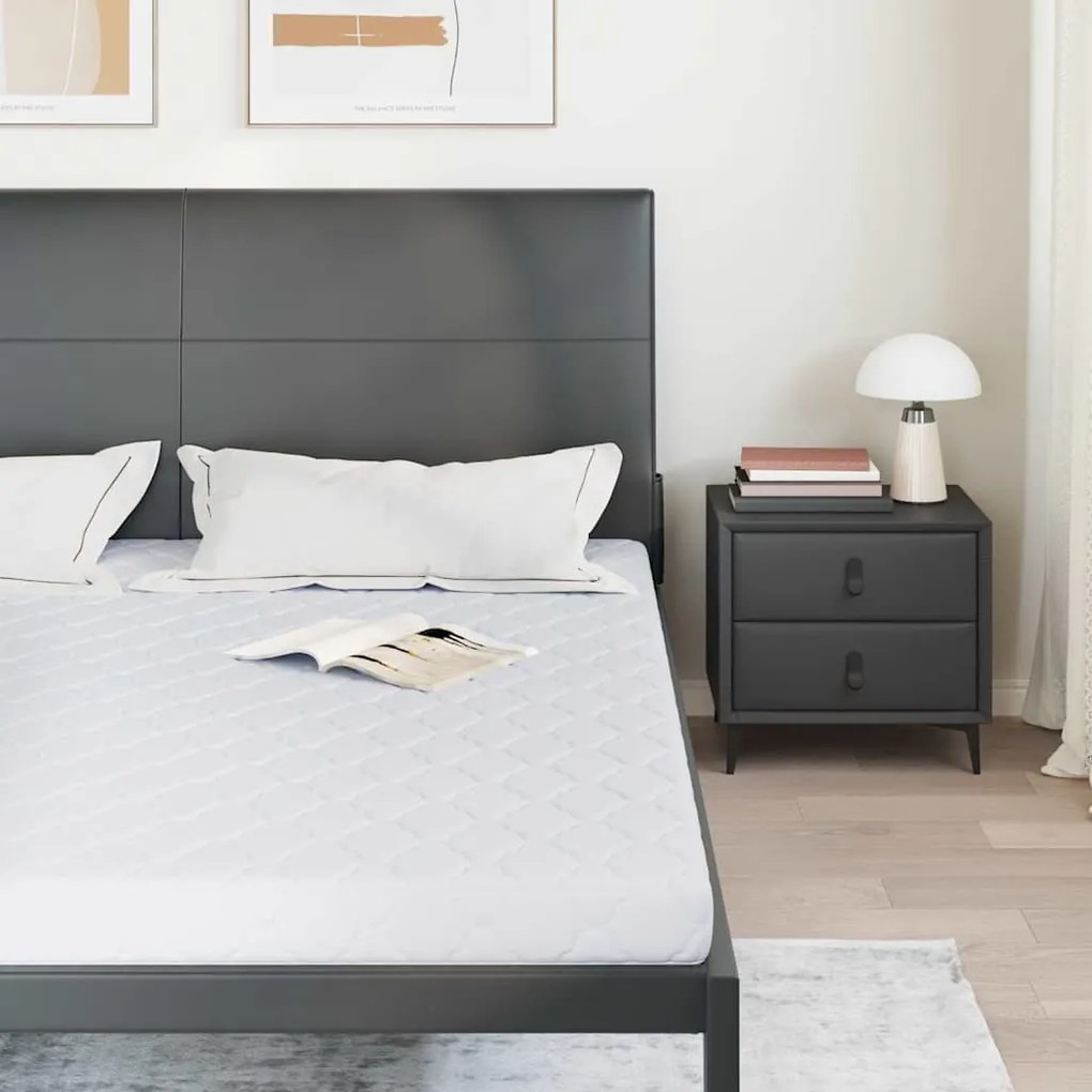 vidaXL Στρώμα με Επίστρωμα Καρύδας Λευκό 200 x 200 cm PU Αφρός