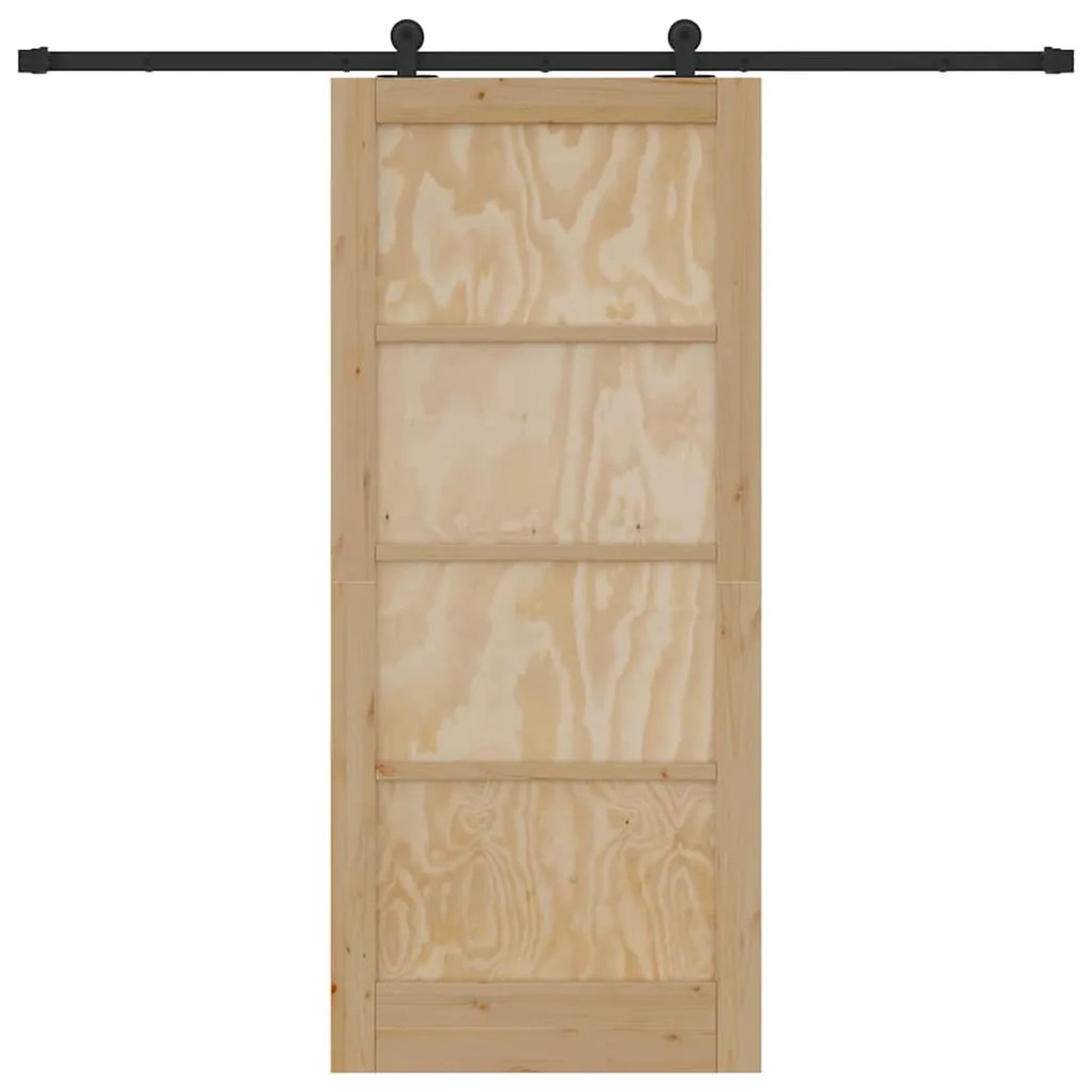 vidaXL Συρόμενη Πόρτα ORKDAL Φυσικό και μαύρο 86 x 198.5 cm