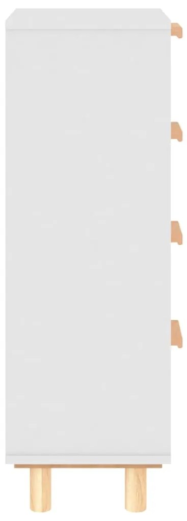 vidaXL Συρταριέρα Λευκή 40 x 30 x 90 εκ. Μασίφ Πεύκο &amp; Φυσικό Ρατάν