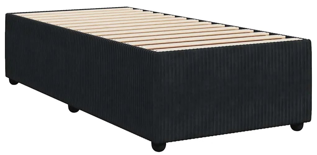 vidaXL Κρεβάτι Boxspring με Στρώμα Μαύρο 80 x 200 εκ. Βελούδινο