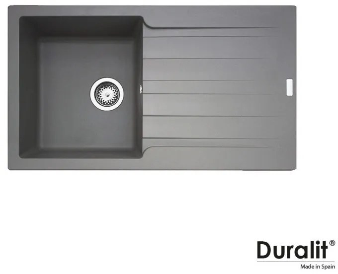 Duralit KS100 Concrete Avena Ένθετος Συνθετικός Νεροχύτης Αντιστρεφόμενος Με 1 Γούρνα 86x50 cm