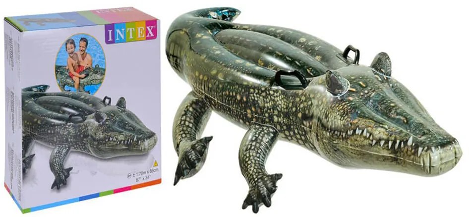 Φουσκωτό θαλάσσης Ride on Intex 170x86cm - Kροκόδειλος