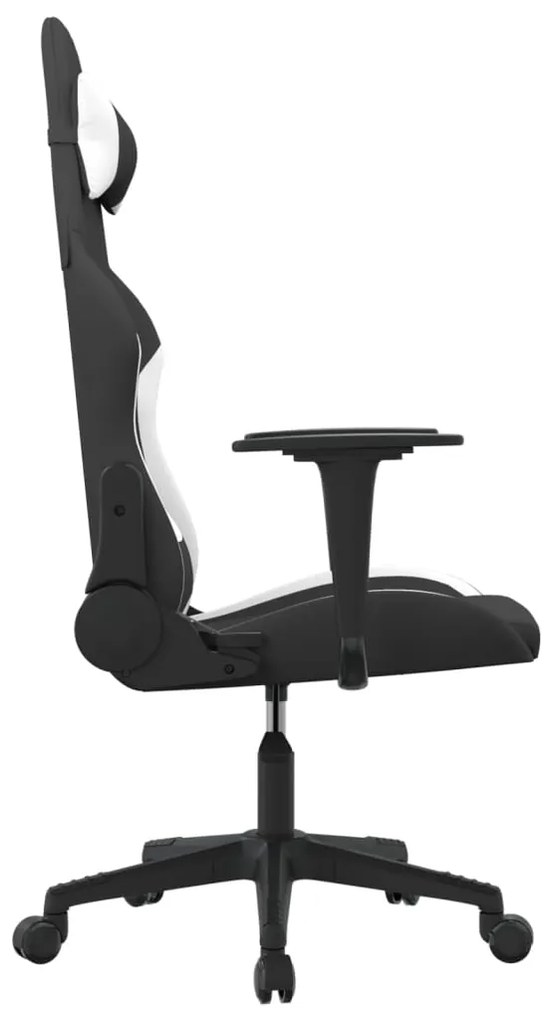 vidaXL Καρέκλα Gaming Μαύρη και Λευκό Υφασμάτινη