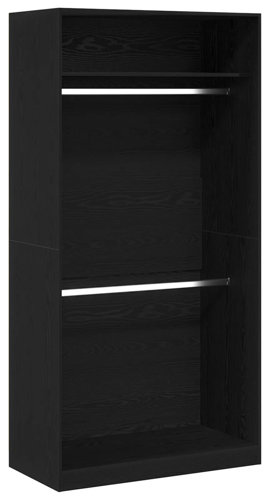 vidaXL Μαύρη Ίριδα Ντουλάπα - 100 x 50 x 200 εκ, φτιαγμένη από μηχανικά ξύλα