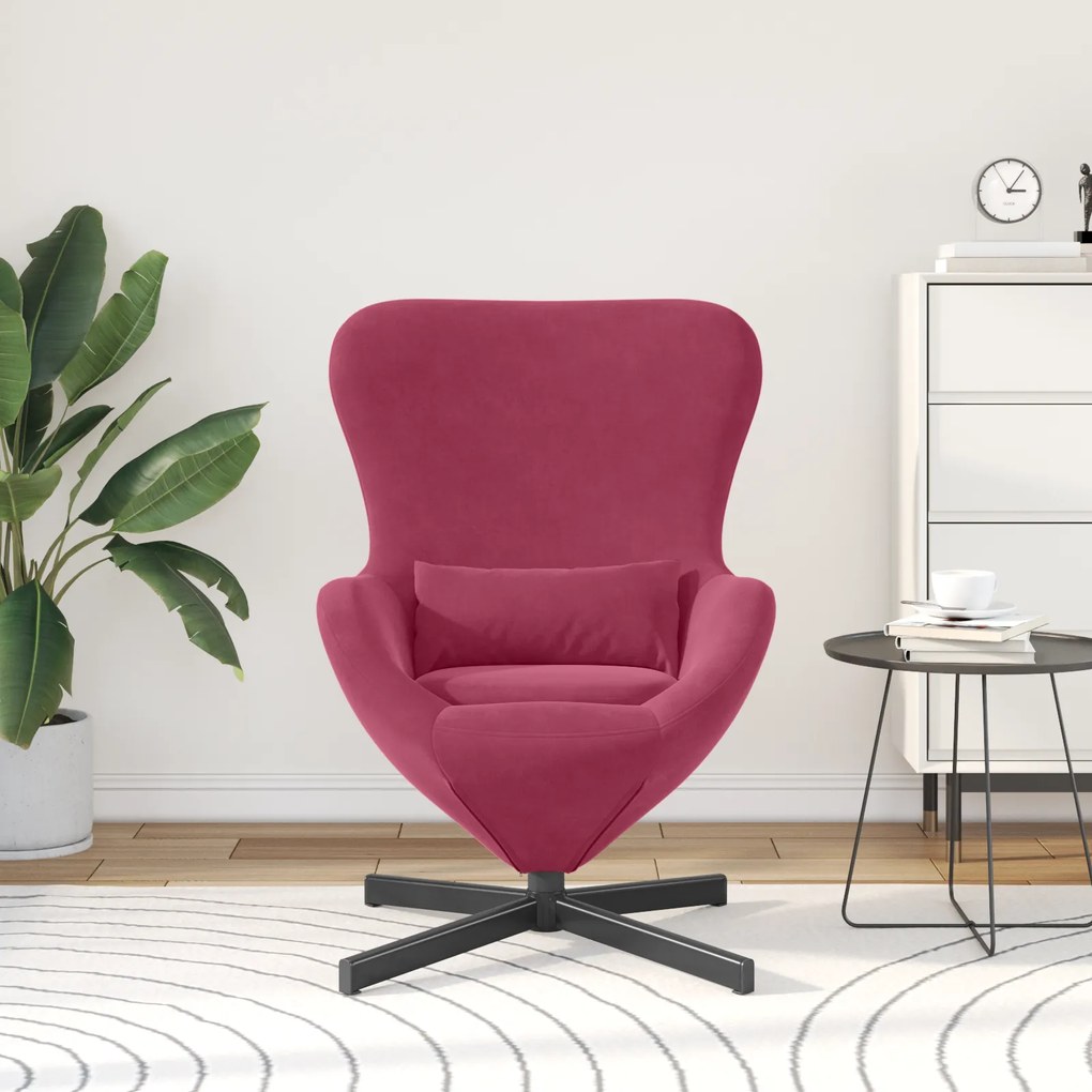 vidaXL Πολυθρόνα Αυγού Wine Red Velvet