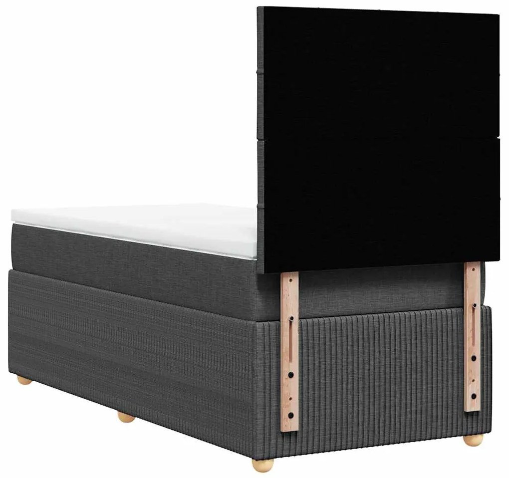 vidaXL Κρεβάτι Boxspring με Στρώμα Σκούρο Γκρι 80x200 εκ. Υφασμάτινο