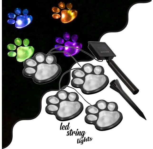 Διακοσμητική Γιρλάντα Anime Footprints 2.5m 4LED IP65 RGB 85700 Globostar-85700-Μαύρο 85700