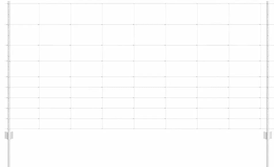 vidaXL Φράχτης με Στήλες. Ασημί 1.2 x 50 m Ατσάλι