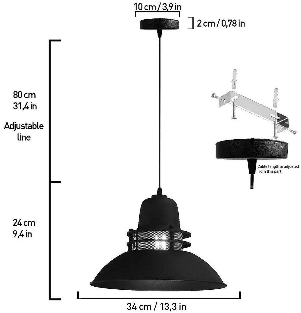 Φωτιστικό Κρεμαστό ALEV Λευκό Μέταλλο 34x34x80cm - 14301009 - 14301009