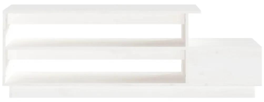 vidaXL Τραπεζάκι Σαλονιού Λευκό 120x50x40,5 εκ από Μασίφ Ξύλο Πεύκου
