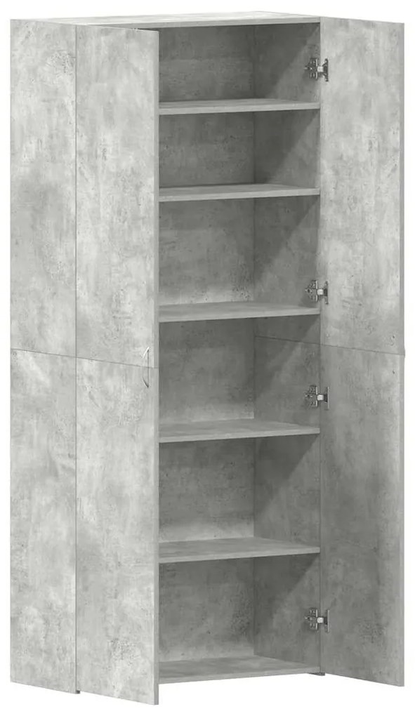 vidaXL Ντουλάπα Παπουτσιών Γκρι 80 x 35.5 x 180 εκ Επεξεργασμένο ξύλο