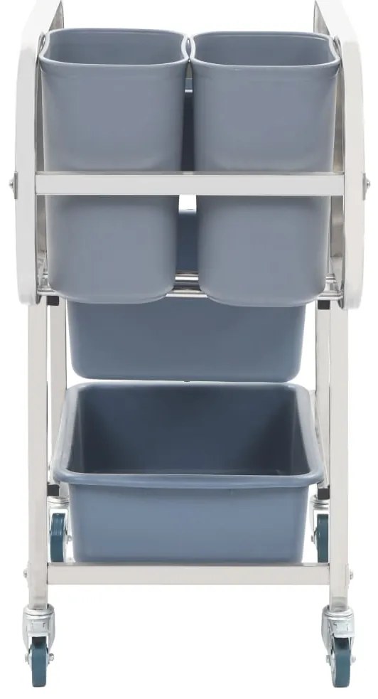 vidaXL Καρότσι Κουζίνας 82 x 43,5 x 93 εκ. με Πλαστικά Δοχεία