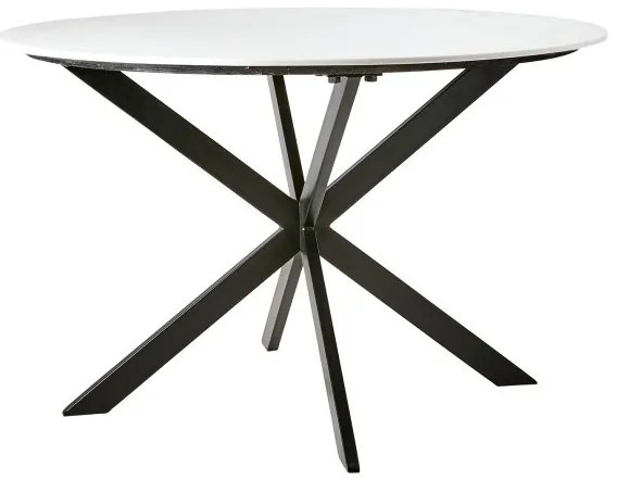 Τραπέζι Μαρμάρινο Μαύρο-Λευκό Φ120cm Milan 811-729-10 Affari Of Sweden -811-729-10-Μαύρο-Λευκό 811-729-10