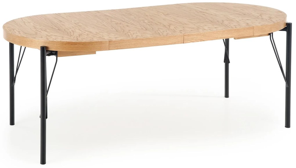 INFERNO extension table, color: natural oak / black DIOMMI V-PL-INFERNO-ST