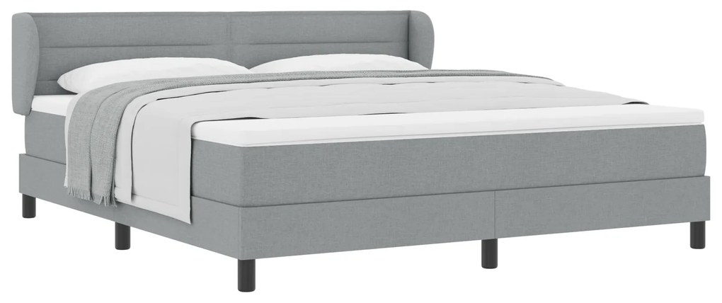 vidaXL κρεβάτι Box Spring με στρώμα ανοιχτό γκρι 180x200 εκ. ύφασμα