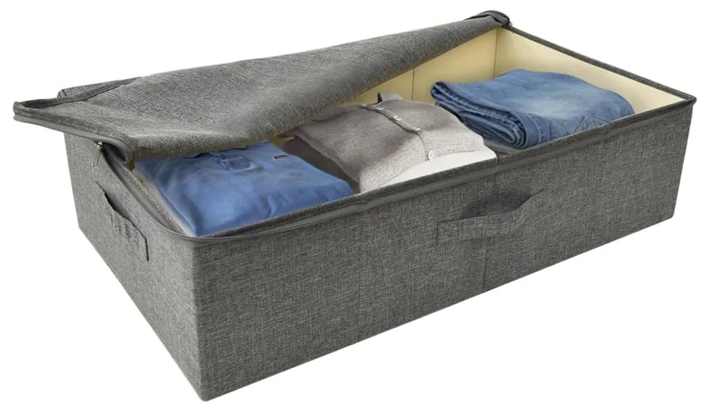 vidaXL Κουτι Αποθήκευσης Ανθρακί 70 x 40 x 18 εκ. Υφασμάτινο