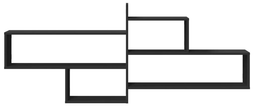 vidaXL Ράφι Τοίχου Μαύρη 167,5x18x68 εκ. από Επεξεργασμένο Ξύλο