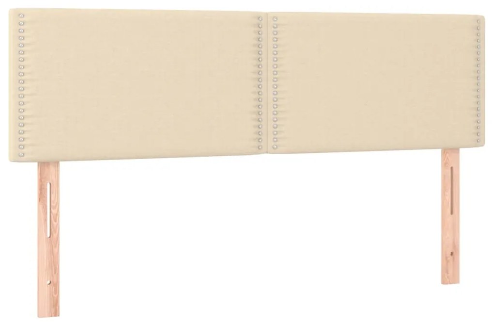 vidaXL Κρεβάτι Boxspring με Στρώμα &amp; LED Κρεμ 140x200 εκ. Υφασμάτινο