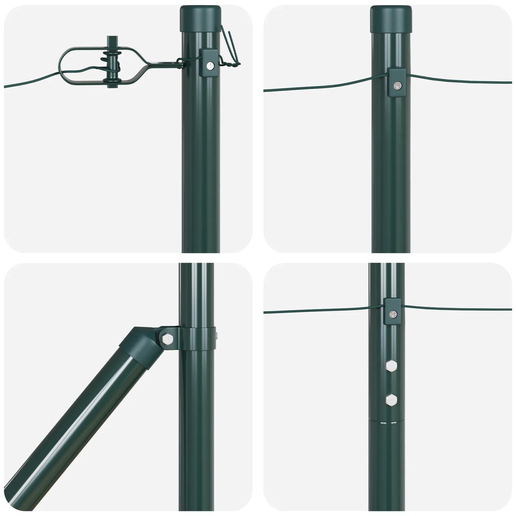 vidaXL Στήλες φence με αιχμή 52 τεμ Ø32 mm 180 cm Γαλβανισμένο ατσάλι