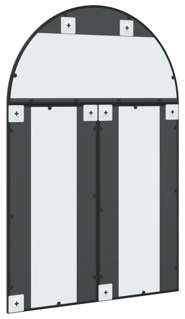 Καθρέφτης Τοίχου Αψίδα Μαύρος 80 x 120 εκ. από Σίδερο - Μαύρο