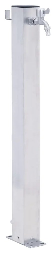 Βρύση Δαπέδου Κήπου Τετράγωνη 80 εκ. από Ανοξείδωτο Ατσάλι