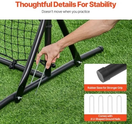 VEVOR 6x4FT Soccer Rebound Trainer Soccer Training Equipment Double-Sided Net