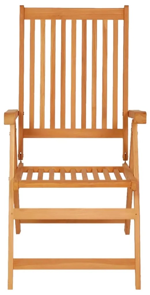 vidaXL Καρέκλες Κήπου Ανακλινόμενες 8 τεμ. Μασίφ Ξύλο Teak &amp; Μαξιλάρια