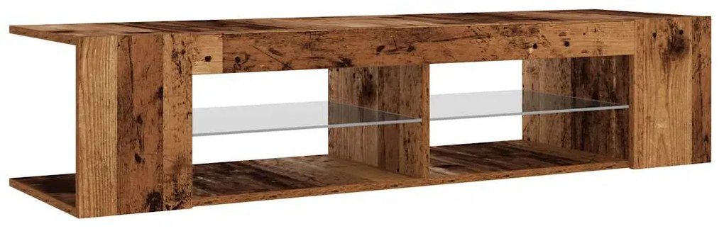 vidaXL Έπιπλο Τηλεόρασης LED Όψη Παλαιού Ξύλου 135x39x30 εκ.Επεξ. Ξύλο