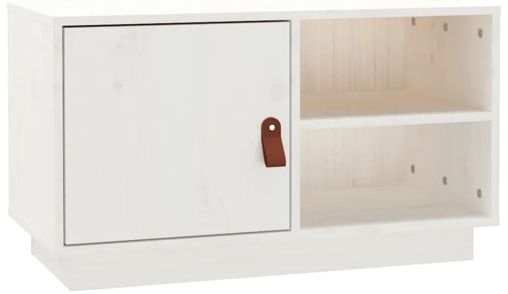 vidaXL Έπιπλο Τηλεόρασης Λευκό 70x34x40 εκ. από Μασίφ Ξύλο Πεύκου