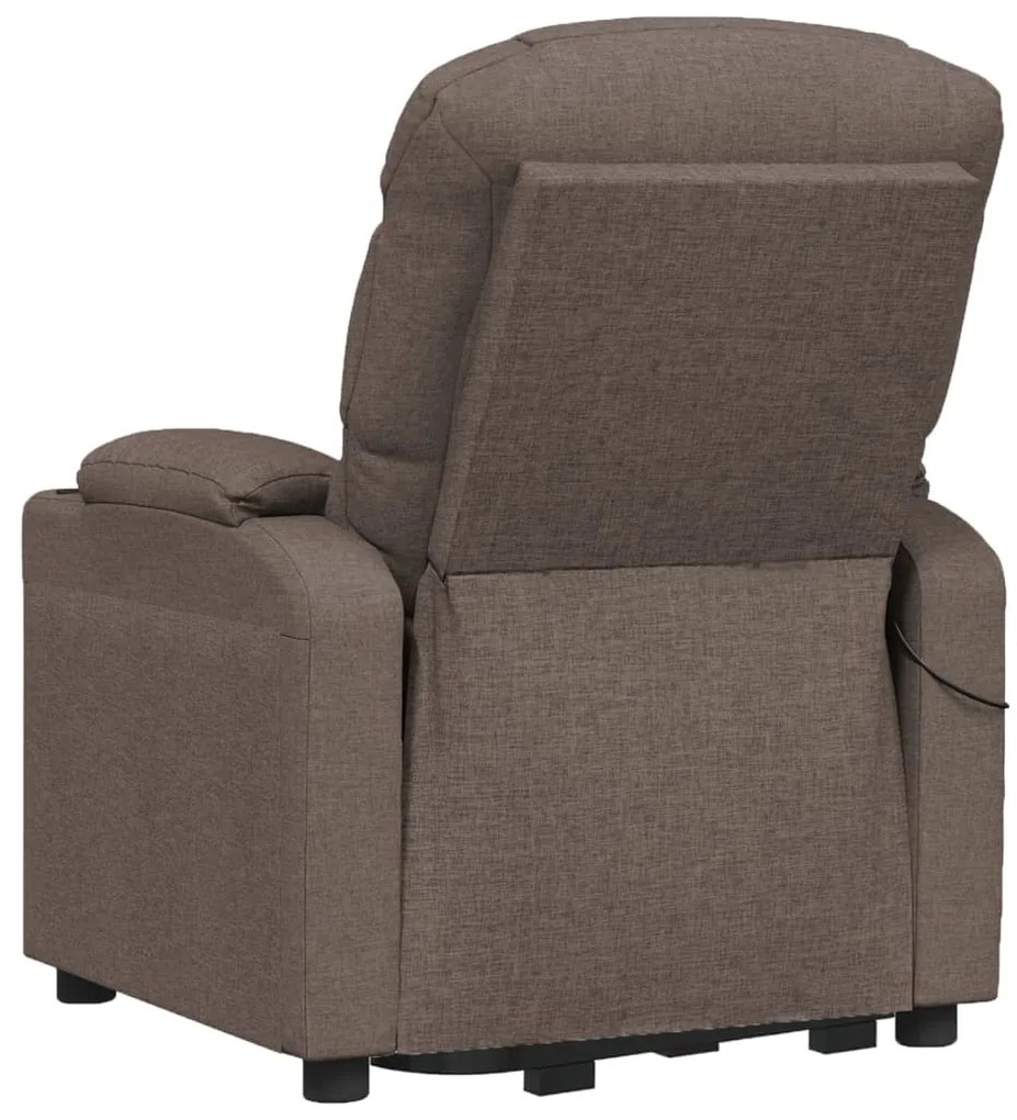 vidaXL Πολυθρόνα Μασάζ με Ανύψωση Taupe Υφασμάτινη