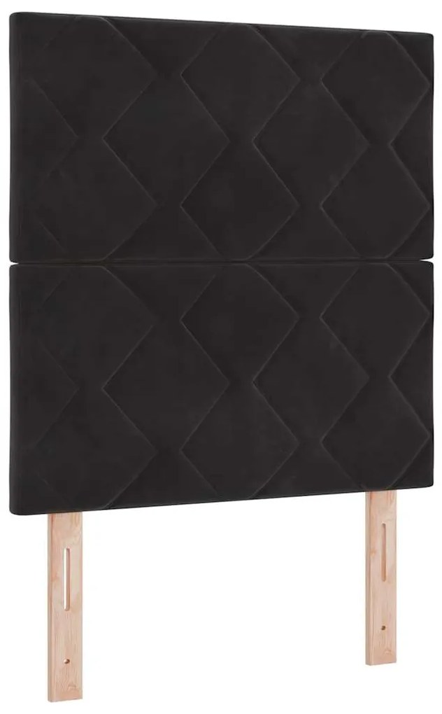 vidaXL Κρεβάτι με ελατήρια με στρώμα Μαύρο 80 x 200 cm Βελούδο