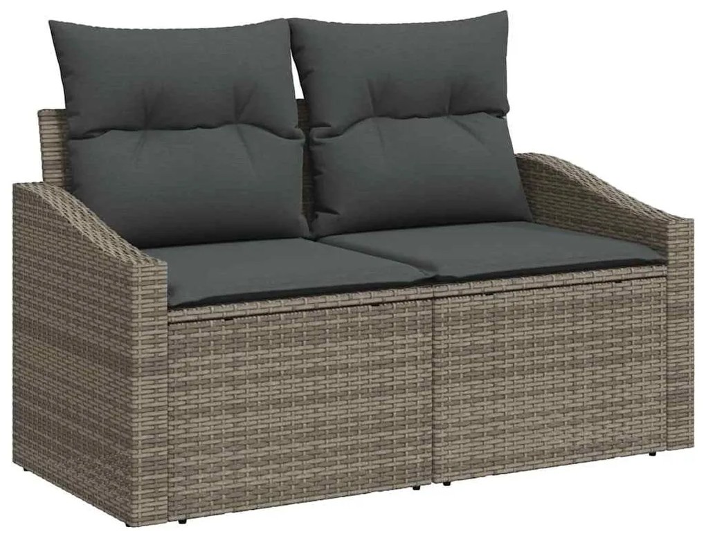 vidaXL Σετ Καναπέ Κήπου με μαξιλάρι 8 pcs Γκρι συνθετικό ρατάν