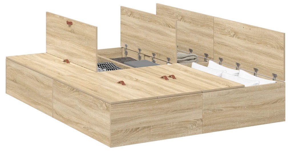 vidaXL Κρεβάτι Αποθήκευσης Σονόμα Όκ 140x200 cm