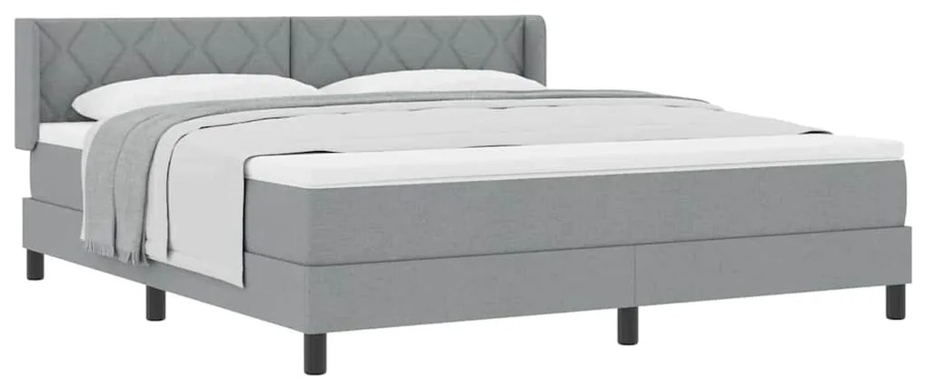 vidaXL Κρεβάτι box spring με στρώμα Ανοιχτό γκρι 180 x 200 cm