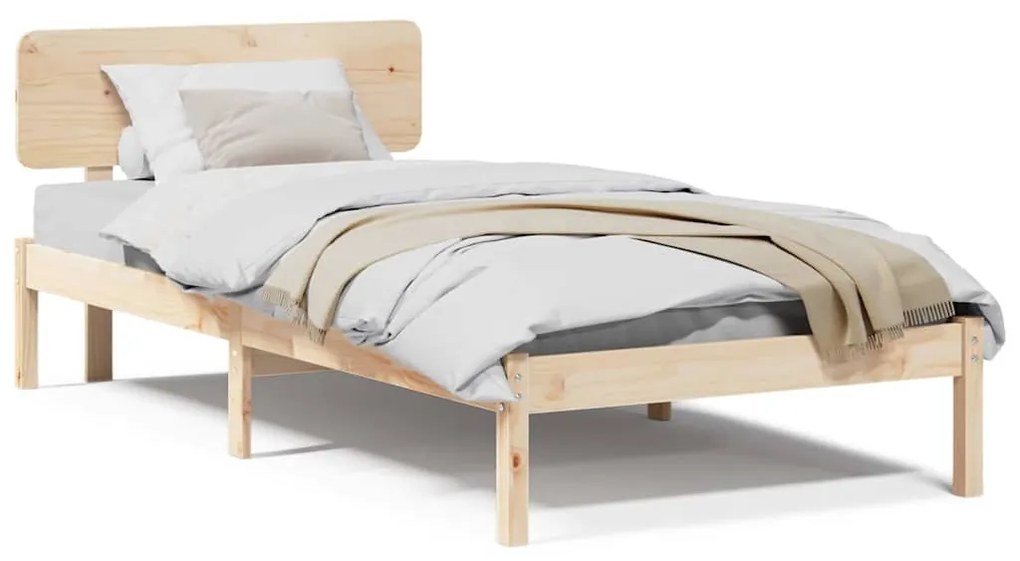 vidaXL Σκελετός Κρεβατιού Φυσικό 75 x 190 cm Στερεά ξυλεία πεύκου