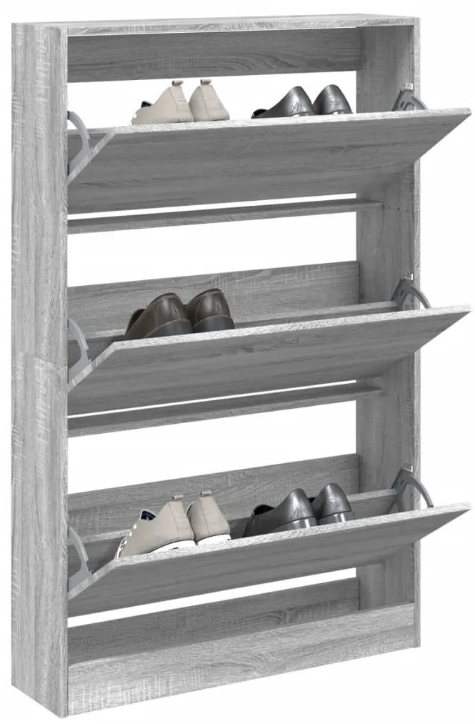 vidaXL Παπουτσοθήκη Γκρι Sonoma 80x21x125,5 εκ. από Επεξεργ. Ξύλο