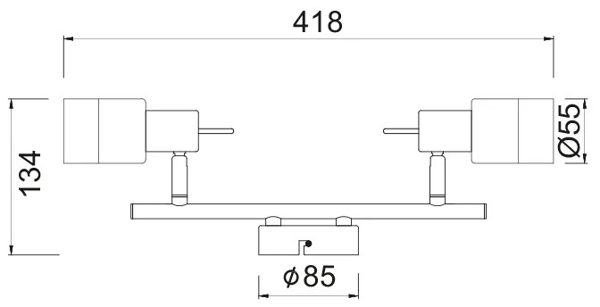 ΣΠΟΤ ΙΙ ΝΙΚΕΛ ΜΕ ΔΙΑΦΑΝΟ ΓΥΑΛΙ 2 Χ GU10 PLATINUM - MC6562 - MC6562