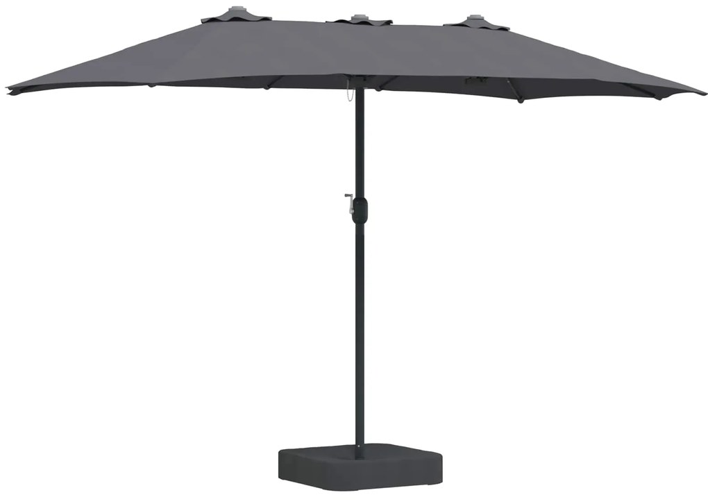 vidaXL Ομπρέλα Κήπου Ανθρακί 385 x 209 x 244 εκατοστά Πολυεστέρας