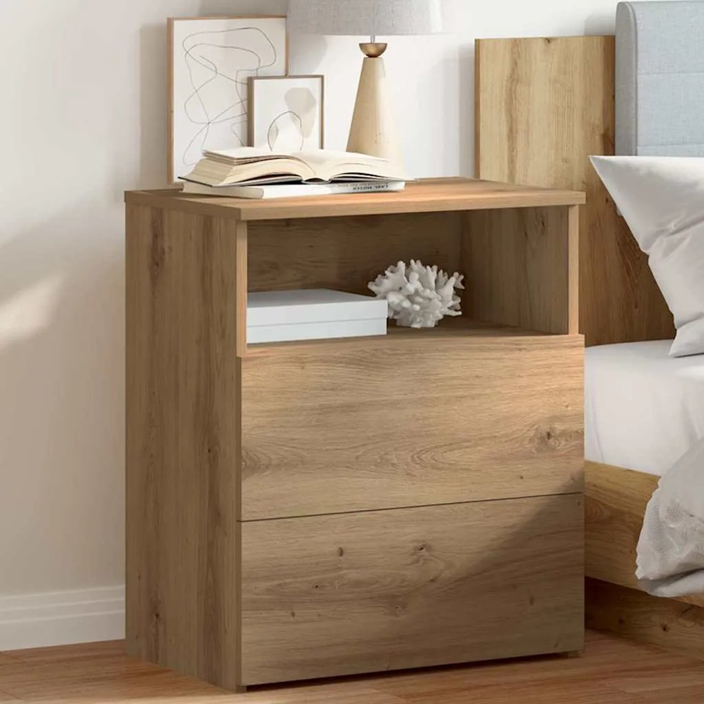 vidaXL Κομοδίνο Αρτισιανή Δρυς 50x32x60 εκ. από Επεξεργασμένο Ξύλο