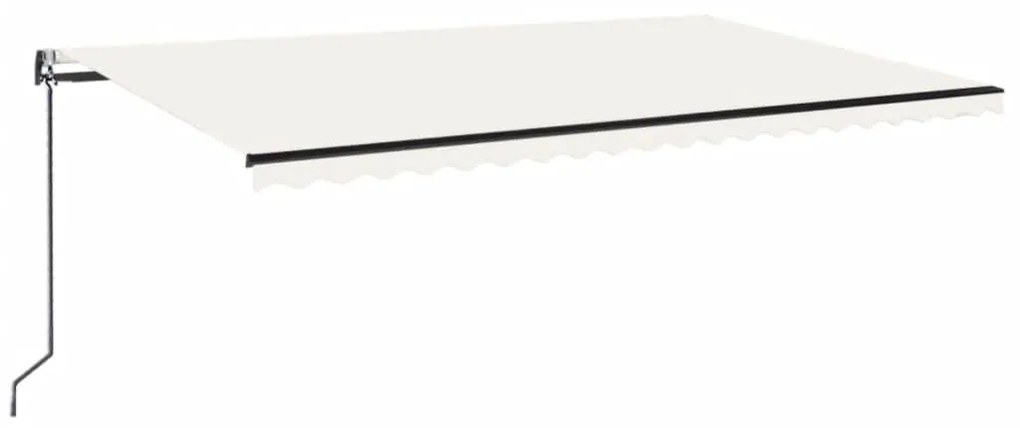 vidaXL Τέντα Αυτόματη με LED &amp; Αισθητήρα Ανέμου Κρεμ 500x350 εκ.