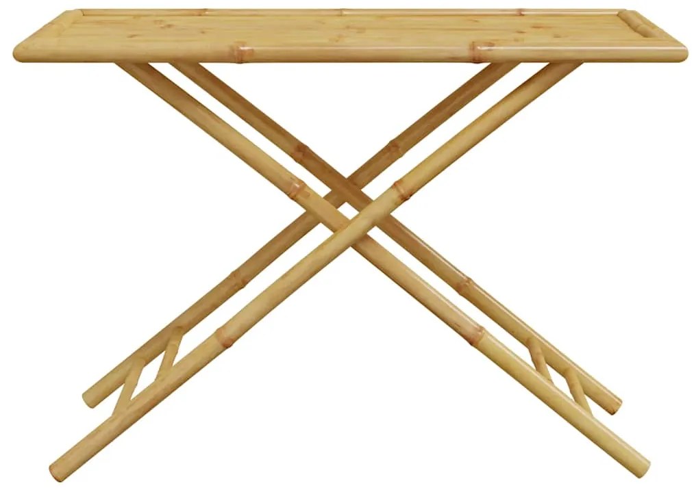 vidaXL Καρέκλες Bistro Πτυσσόμενες 5 τεμ. Μπαμπού με Σκ.Γκρι Μαξιλάρια