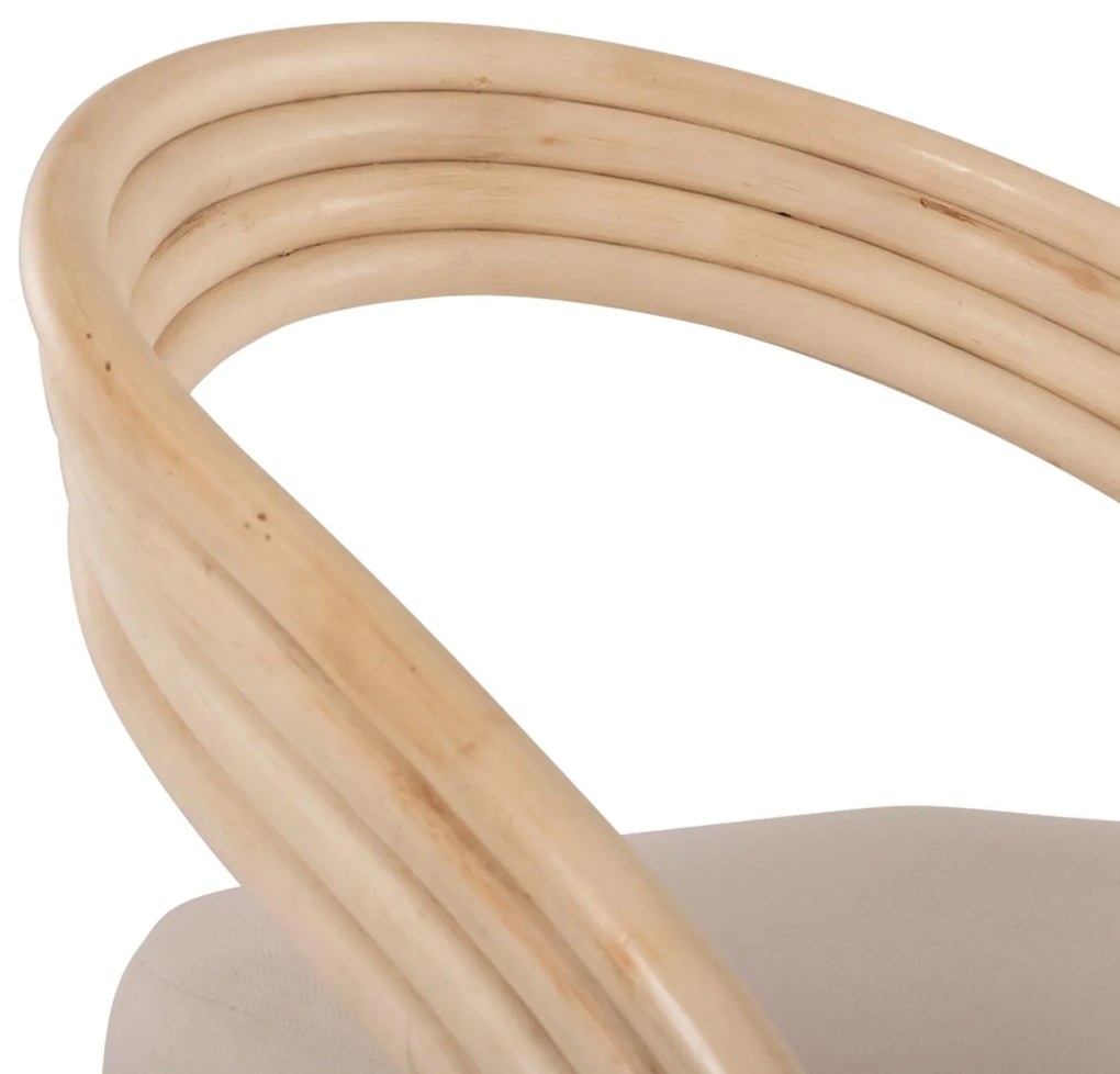 Πολυθρόνα DONITA C9838 Φυσικό Rattan με Λευκό Μαξιλάρι 67x74x78Υεκ. 67x74x78 εκ.
