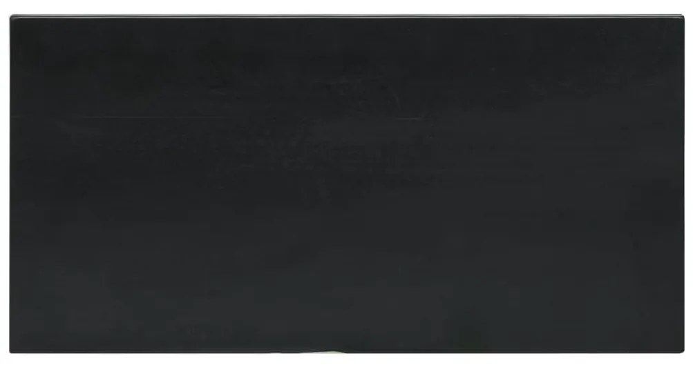 Κομοδίνο Μαύρο 60x30x75 εκ. από Μασίφ Ξύλο Μαόνι - Μαύρο