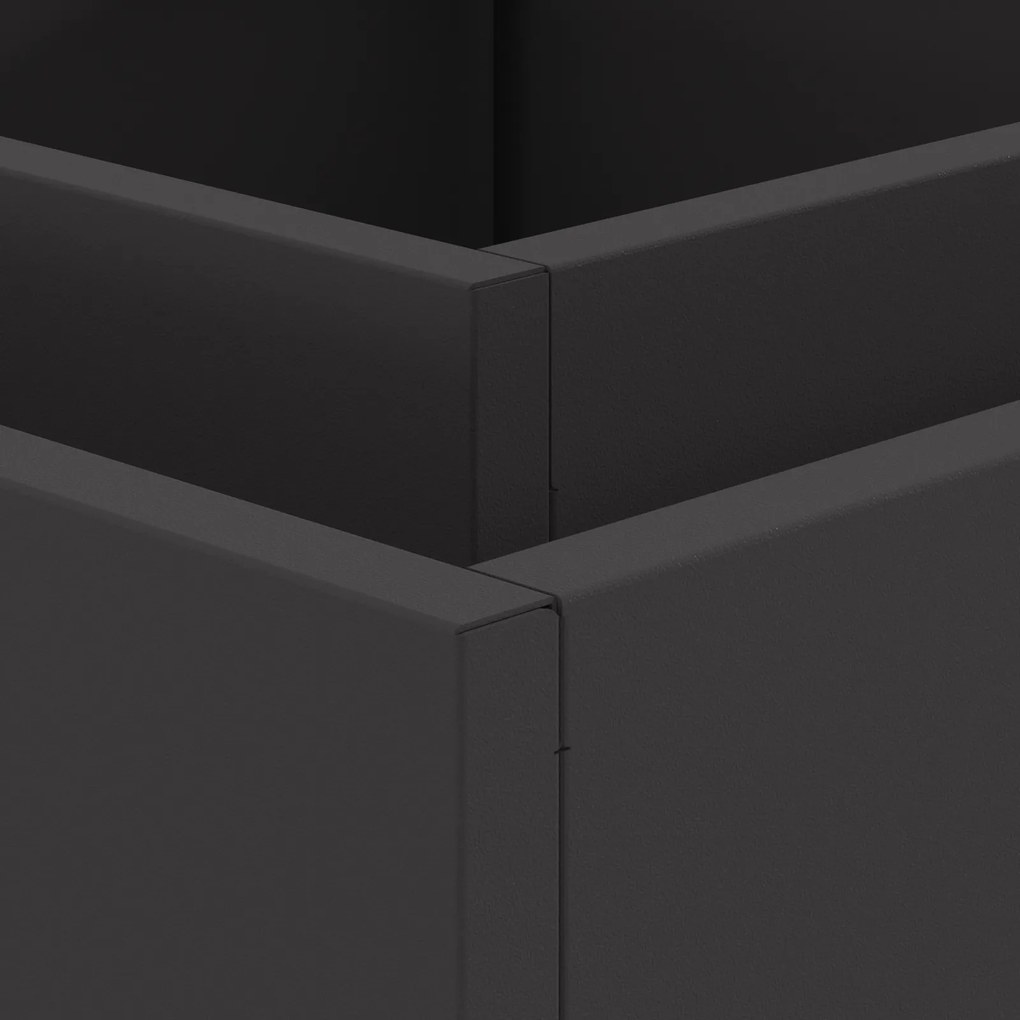 vidaXL Τζάκι Τετράγωνο Μαύρο 60x60x30 εκ. Σίδηρος