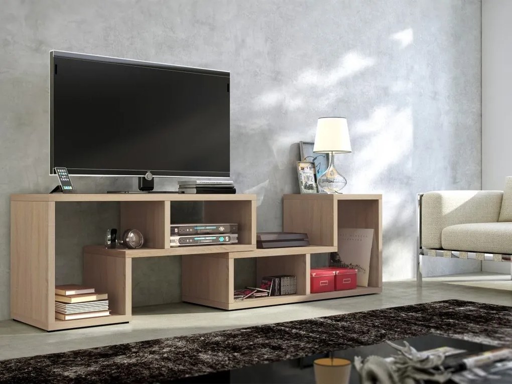Τραπέζι Tv Gilroy 100, Sonoma οξιά, 123x48x35cm, 32 kg | Epipla1.gr
