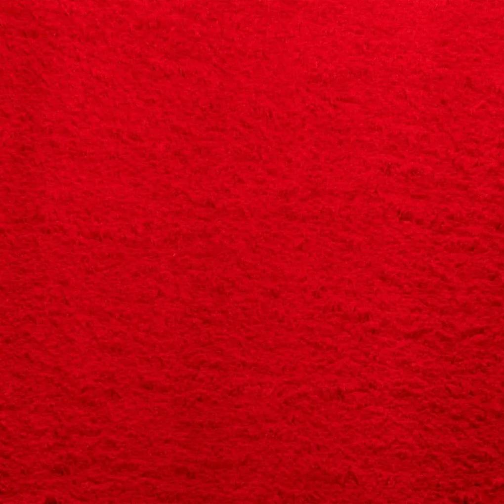 Χαλί HUARTE με Κοντό Πέλος Μαλακό/ Πλενόμενο Μπλε 120x120 εκ. - Κόκκινο
