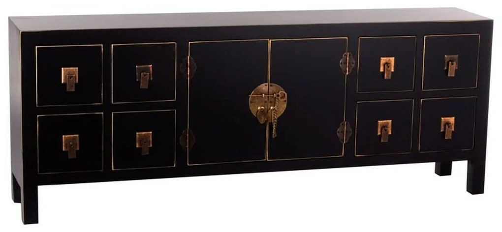 Τηλεόραση ORIENTE 130 x 24 x 50,5 cm Μαύρο Χρυσό Ξύλο