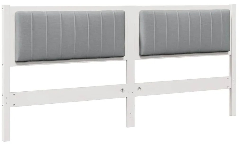 vidaXL Ταπετσαρισμένο κεφαλάρι Λευκό 180 cm Στερεά ξυλεία πεύκου
