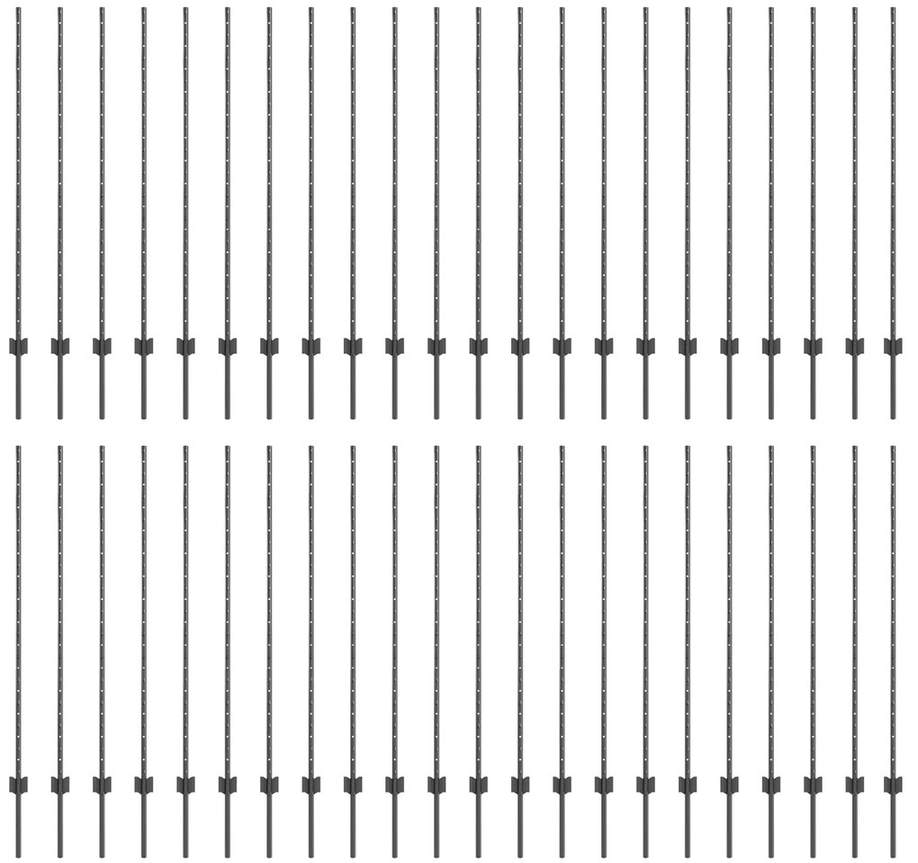 vidaXL Πό posts φράχτη 44 pcs Γκρι 100 x 1.4 μ. ταιριάζει καλά