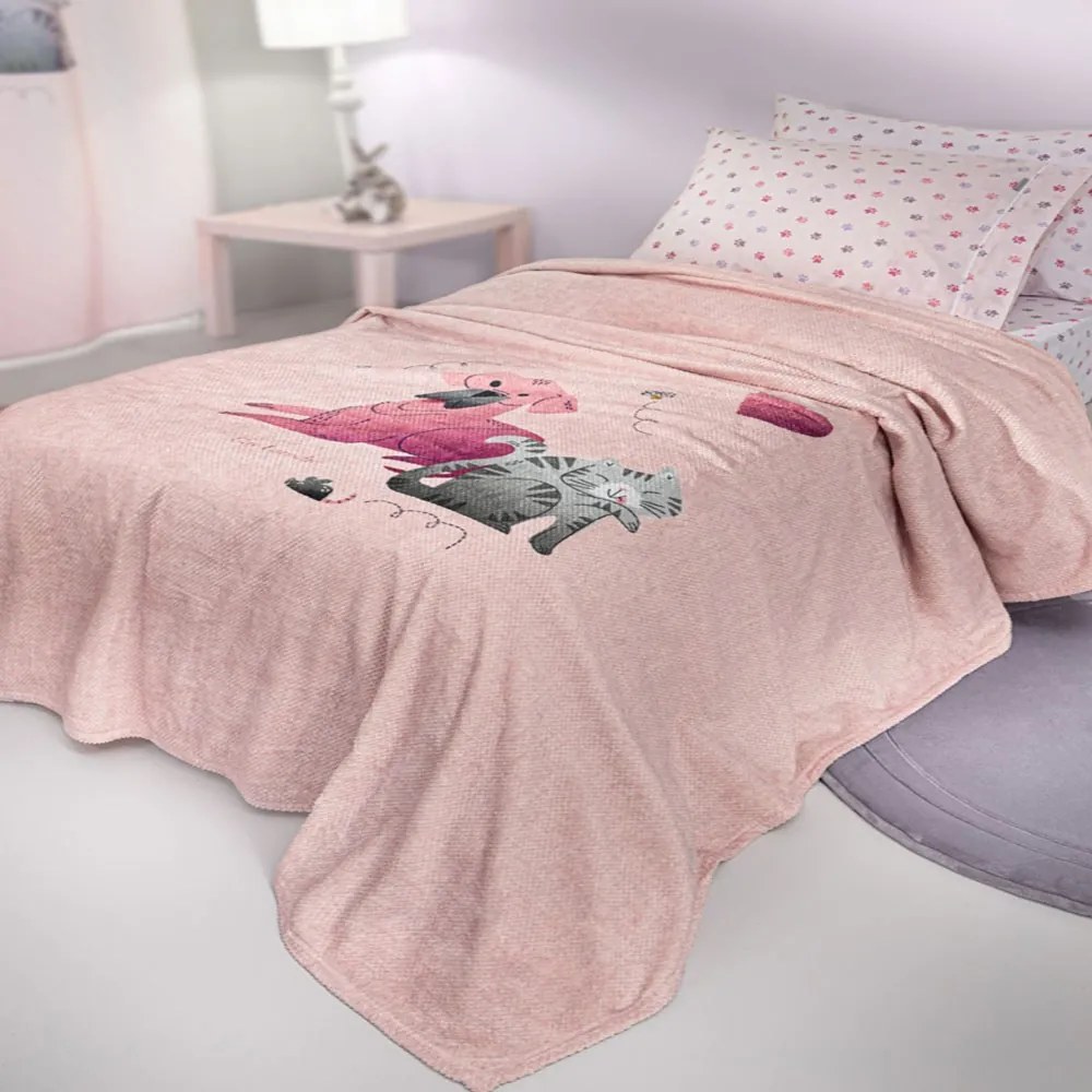 Κουβέρτα Παιδική Ultra Soft Paw Pinky Guy Laroche Μονό 160x220cm Πολυέστερ